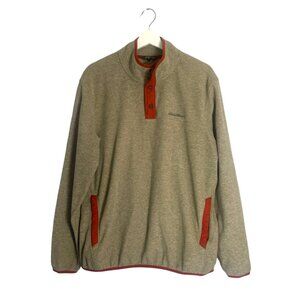Eddie Bauer Men's Brown Snap Fleece Pullover Sweater Size Large Outdoors